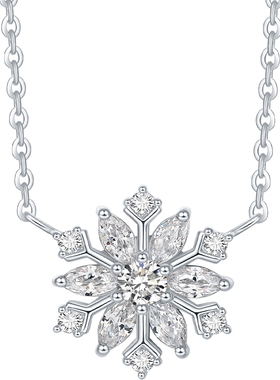 六桂福珠宝银925初雪套链