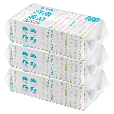 日本CCOKIO纯棉洗脸巾一次性加大加厚吸水100%棉婴儿孕产妇棉柔巾