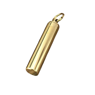 【祝融火具】高端黄铜 火石密封罐 黄防水仓 铜密封舱 黄铜钥匙扣