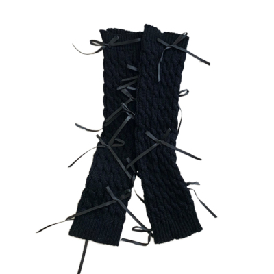 灰色蝴蝶结堆堆袜套jk腿套