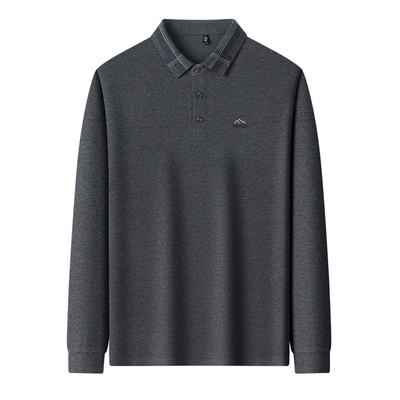 恒源祥翻领长袖t恤百搭打底衫男