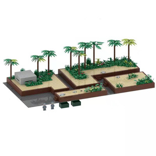 乐容高玩具拼装积木战斗堡垒二战军事基地士兵人仔重火力男孩战壕