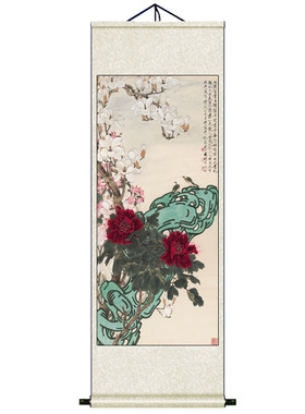 画丝绸画卷轴画成品挂画