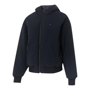 Adidas阿迪达斯正品三叶草女士保暖宽松双面穿连帽棉服KC1686