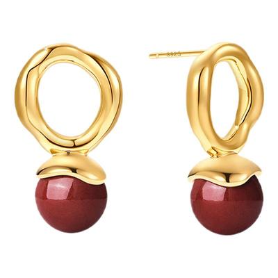 Onchic小愿果耳钉耳钉朱砂耳饰