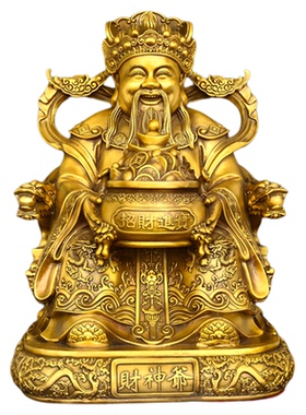 乔迁神纯黄铜店铺范蠡比干家用