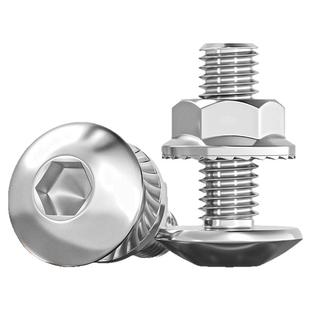 304不锈钢大伞头内六角螺丝大扁头螺钉蘑菇圆头螺栓法兰螺母套装