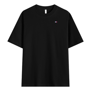 2026新款夏 季汤米男士运动休闲套装圆领短袖两件套透气100%纯棉