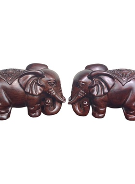 黑檀木大象木雕工艺品摆件木质小象雕刻吉祥物礼品花梨木装饰摆设
