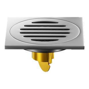 枪灰色地漏浴室卫生间下水道厨卫大排量长条形淋浴洗衣机防臭神器