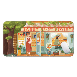 原创超大pvc皮革鼠标垫可爱女生卡通动漫防水ins学习游戏电脑桌垫