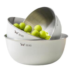 双枪304不锈钢盆食品级和面盆子家用厨房洗菜盆打蛋盆沥水篮烘焙