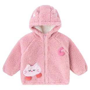 嘟嘟家男童外套儿童上衣女童秋冬装宝宝新款加厚加绒保暖卡通可爱