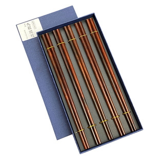 老挝大红酸枝木筷子家用高档红木无漆无蜡防霉实木质筷子礼盒装