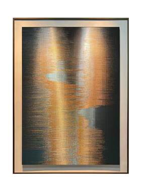 瑞杰 金属络缇画《流淌》铜丝编织工艺 抽象轻奢入户玄关装饰挂画