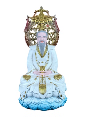 三清神像树脂新款三清道祖神像白衣树脂原始道德天尊灵宝天尊家用