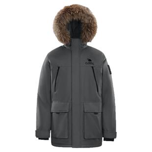 骆驼女装派克羽绒服中长款2025冬季保暖加厚毛领工装羽绒外套男