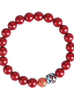 【自营】daisy beauty本命年福牌朱砂手链女珍珠紫金砂转运珠手串