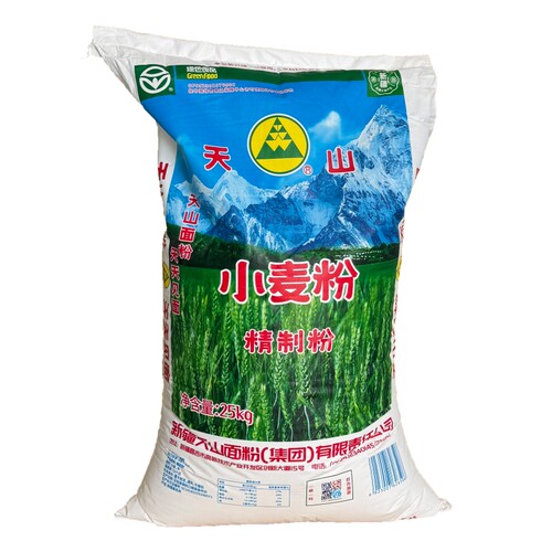 新疆面粉天山精制粉25kg特一粉50斤高拉面 小麦粉灰面中筋商用