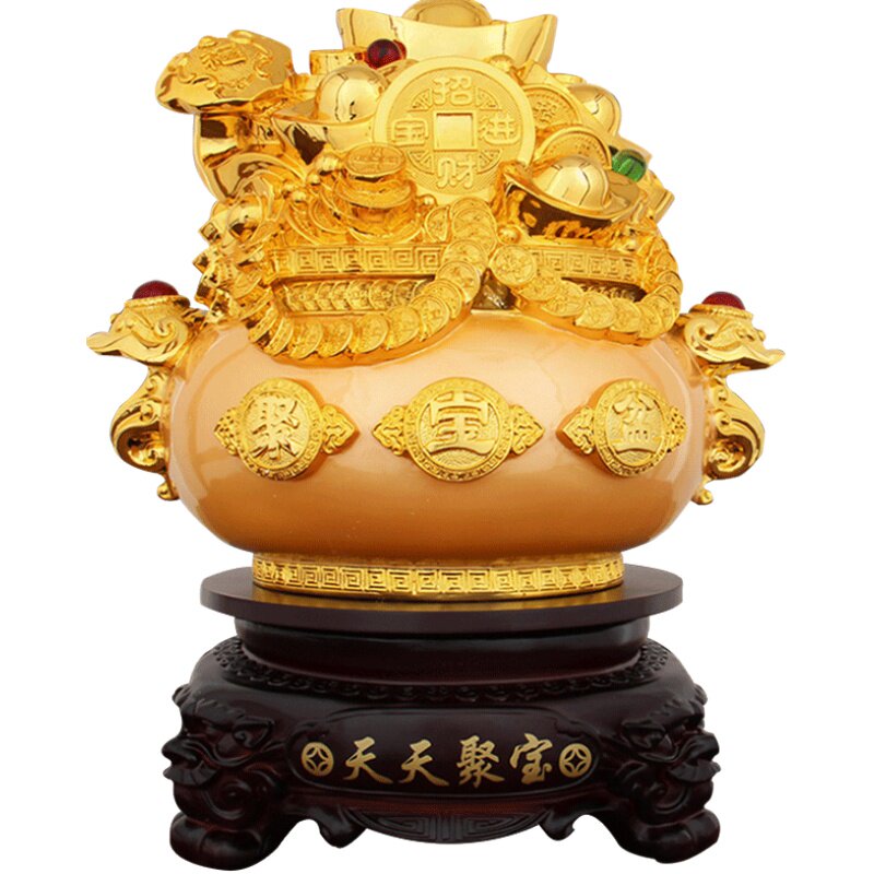 大号风水招财聚宝盆摆件存钱罐金元宝客厅办公室装饰店铺开业送礼