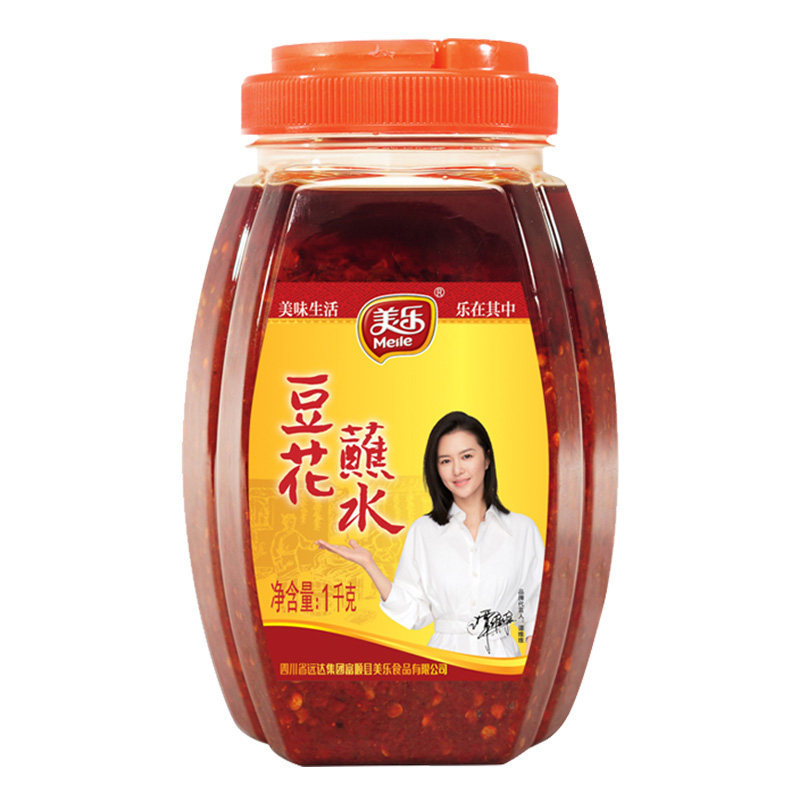 美乐富顺豆花蘸水1kg辣椒酱拌菜面汤锅特色蘸料香辣酱麻辣家用