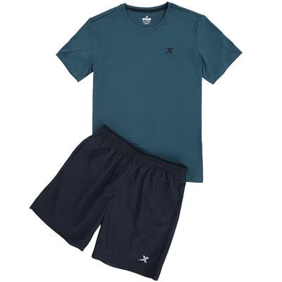 特步运动服套装男跑步健身短袖短裤夏季冰丝t恤速干衣篮球训练服