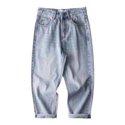 NBKY百搭宽松直筒牛仔裤男