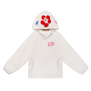 pocoblush【草莓蛋糕】暖绒卫衣女童秋冬小女孩彩色立体玩偶上衣