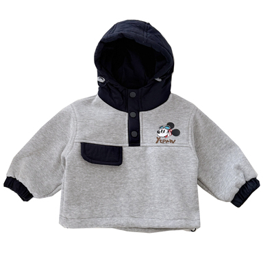 小童加绒拼色冬季保暖一体绒外套