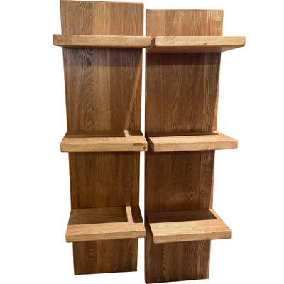 实木置物架原木书架侘寂风展示架