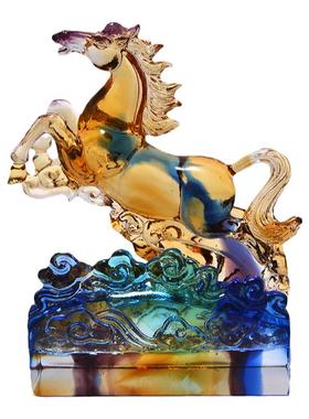 琉璃一马当先高档名片座定制logo