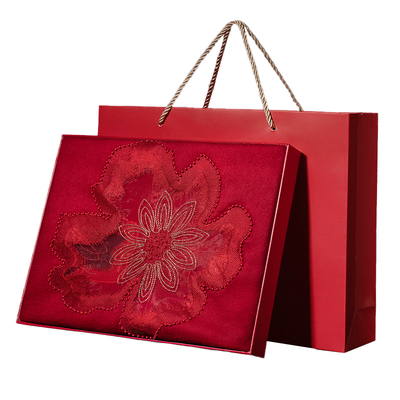 轻奢高级红色羊毛围巾女春季新款妈妈喜婆婆婚礼婚宴旗袍外搭披肩