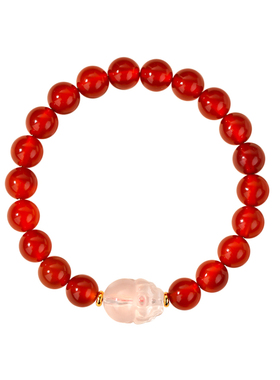 山川心语天然红玛瑙貔貅旺财手链