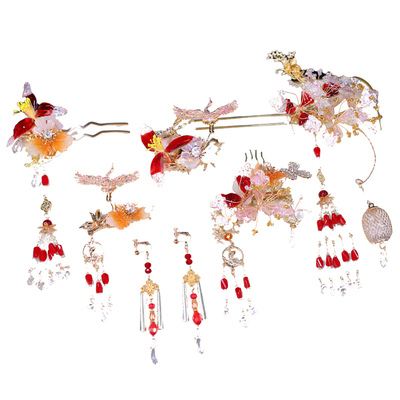 新款2025年新中式浅色秀禾服头饰减龄晨袍配饰小灯笼发簪秀禾发饰