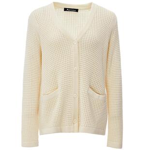 Aquascutum/雅格狮丹春夏新品女纯羊毛V领针织开衫上衣Q41I5RW281