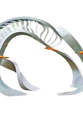 大型不锈钢雕塑定制异形海浪镜面拉丝艺术品户外广场庭院景观摆件