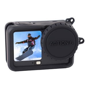 适配大疆action6硅胶保护套运动相机配件外壳镜头盖手绳防摔保护