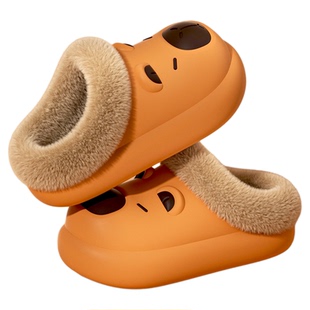 卡皮巴拉儿童棉拖鞋男童2025新款室内家居防水防滑保暖加绒棉拖女