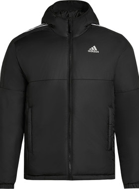 Adidas/阿迪达斯正品Essentials男士连帽日常户外棉服KF6755
