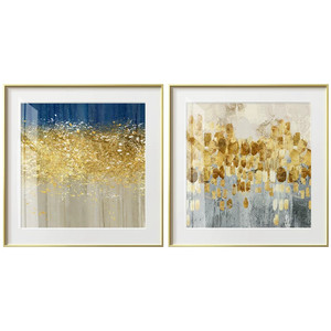 轻奢风格抽象壁画现代客厅金色装饰画 海龙红美式餐厅挂画