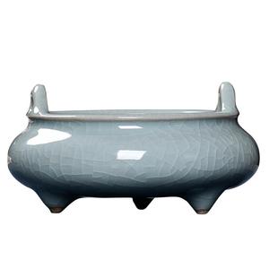 龙泉香炉陶瓷仿古家用室内供佛香薰炉焚香供奉茶线香檀香双耳三足