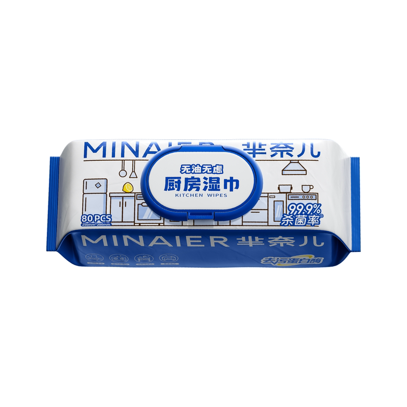 芈奈儿厨房湿巾家用油烟机清洁湿纸巾加大加厚