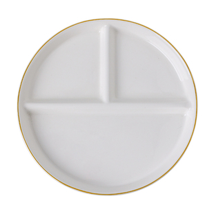 餐盘分格大人陶瓷女孩高级感金边早餐盘家用分餐盘子减脂减肥211