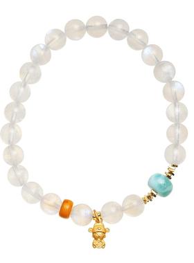 暖言天然长石小财神吊坠手链