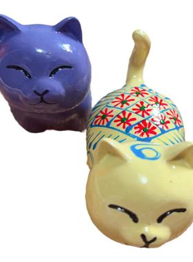 泰国手工树脂制作文化创意饰品宠物猫咪手彩绘家居摆件新年礼物品