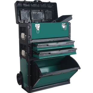 拉杆工具箱多功能三层组合式拉杆五金工具箱带轮可移动五金工具车