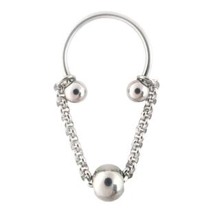 马蹄乳环链条穿刺饰品钛钢弯杆乳钉阴环日本欧美女喜欢穿孔潮男pa