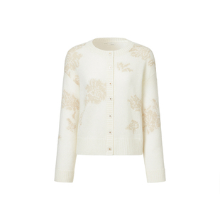 【马上有戏】VGRASS26早春新款含蓬松马海毛艺术嵌花宽松针织开衫