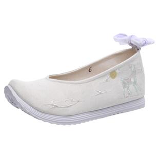 古风汉服女鞋子内增高翘头单鞋民族风绣花鞋唐朝宋制弓鞋