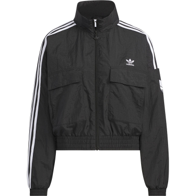 Adidas/阿迪达斯正品三叶草女士休闲短款条纹梭织运动外套KG8512